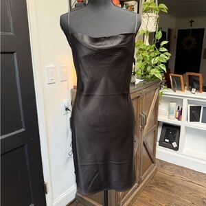 Forever 21 Black Satin Slip Mini Dress